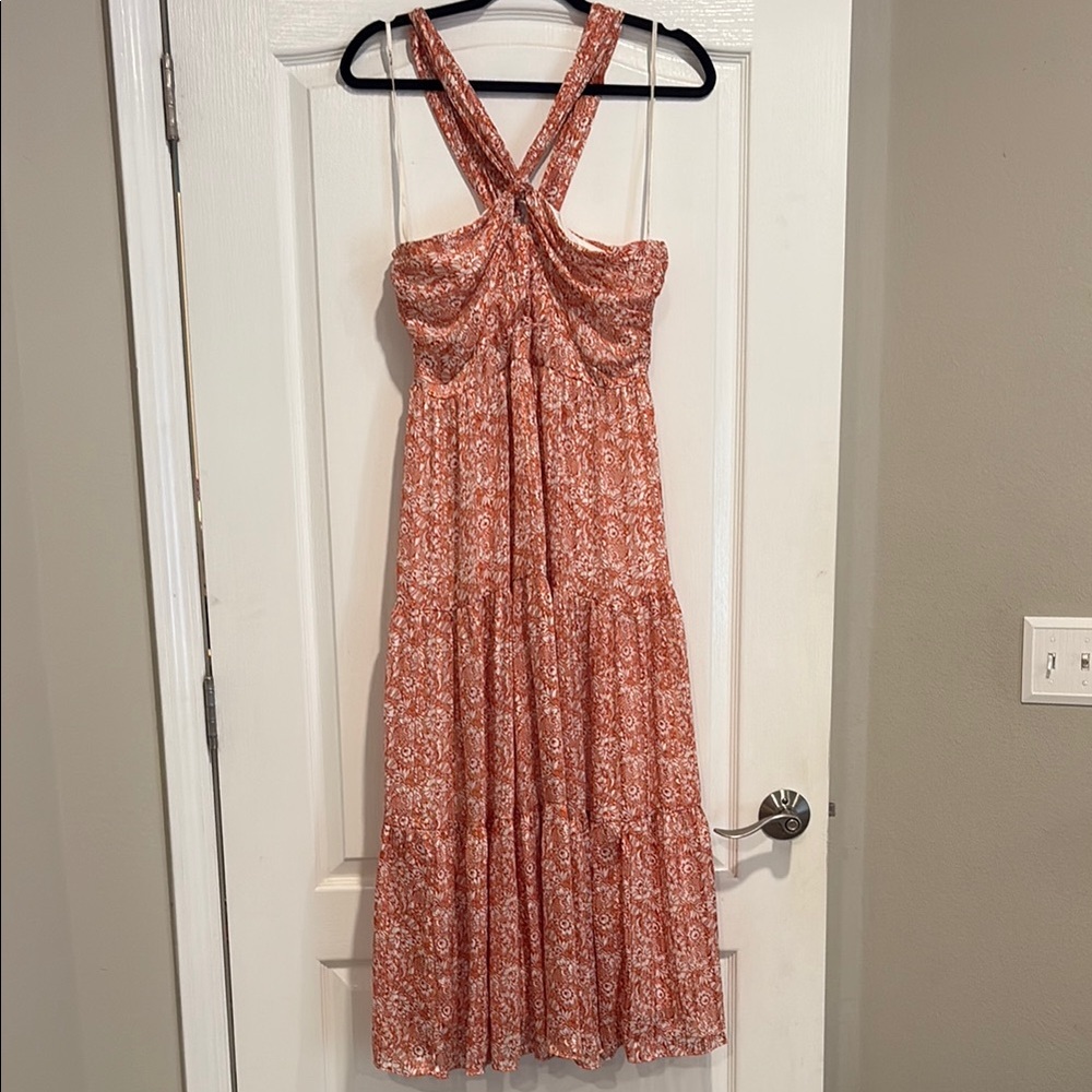 Miss Me Floral Halter Cross-Back Maxi Dress